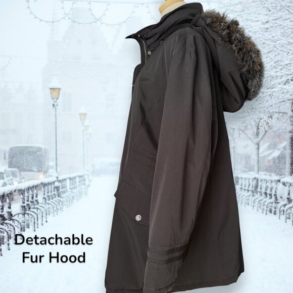 Plus Size Womens Heavy Puffer Quilt Lined Fur Hooded Parka Ski Winter Jacket - Picture 2 of 13